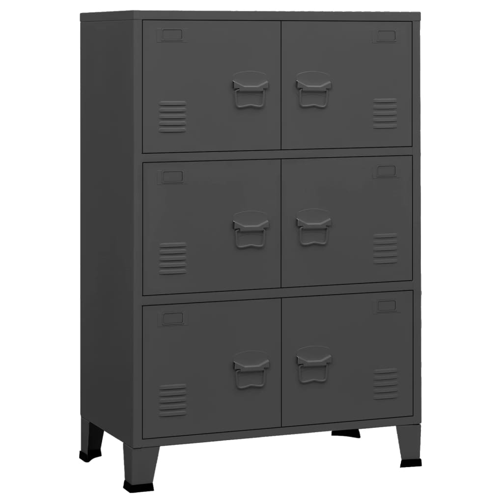 vidaXL Industrial Storage Chest Anthracite 75x40x115 cm Metal