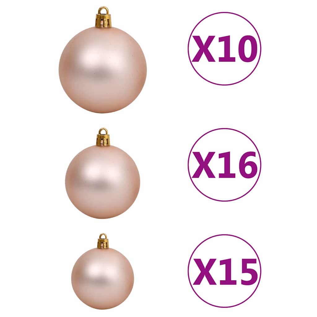 vidaXL Artificial Pre-lit Christmas Tree with Ball Set White 210 cm