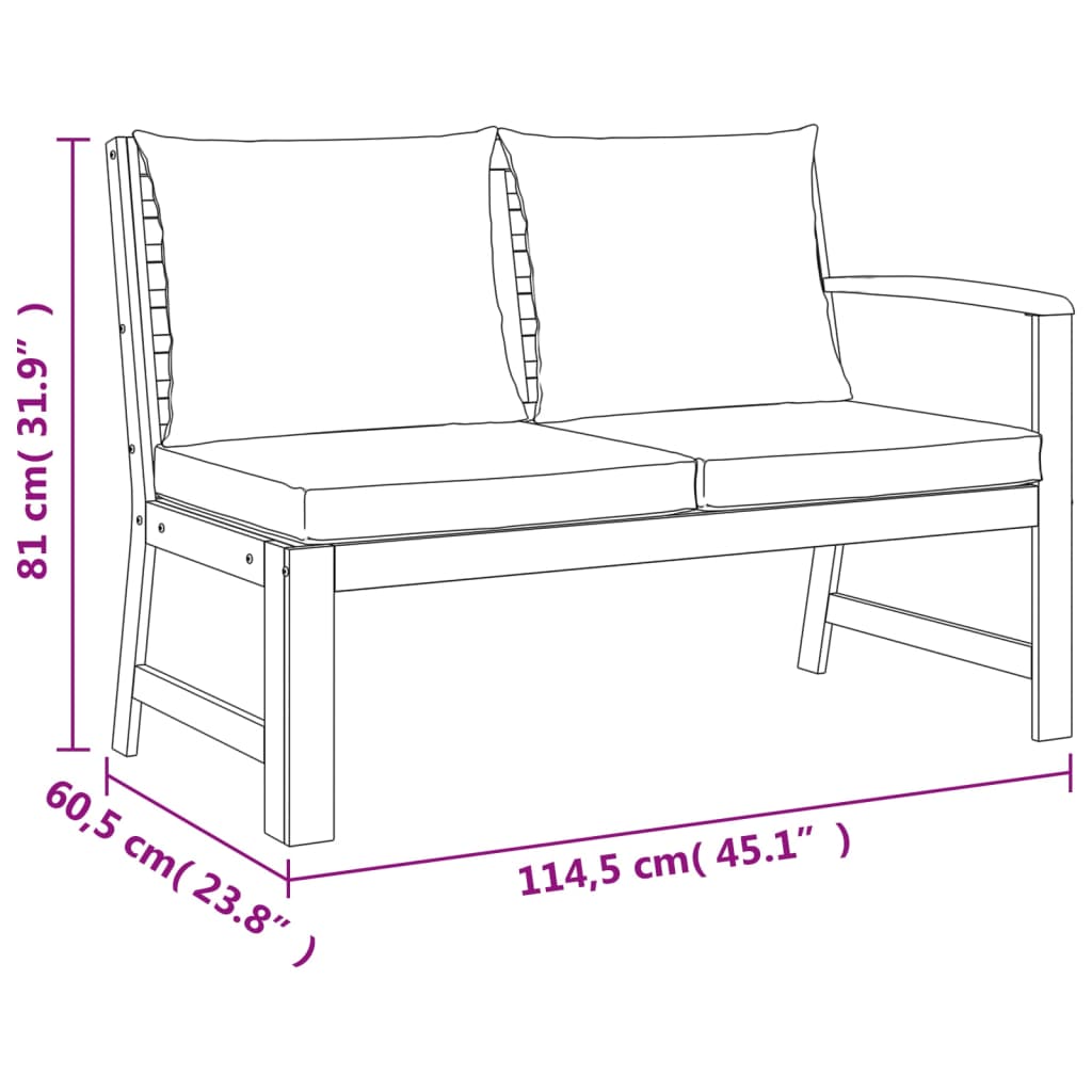 vidaXL 7 Piece Garden Dining Set with Cushions Solid Wood Acacia