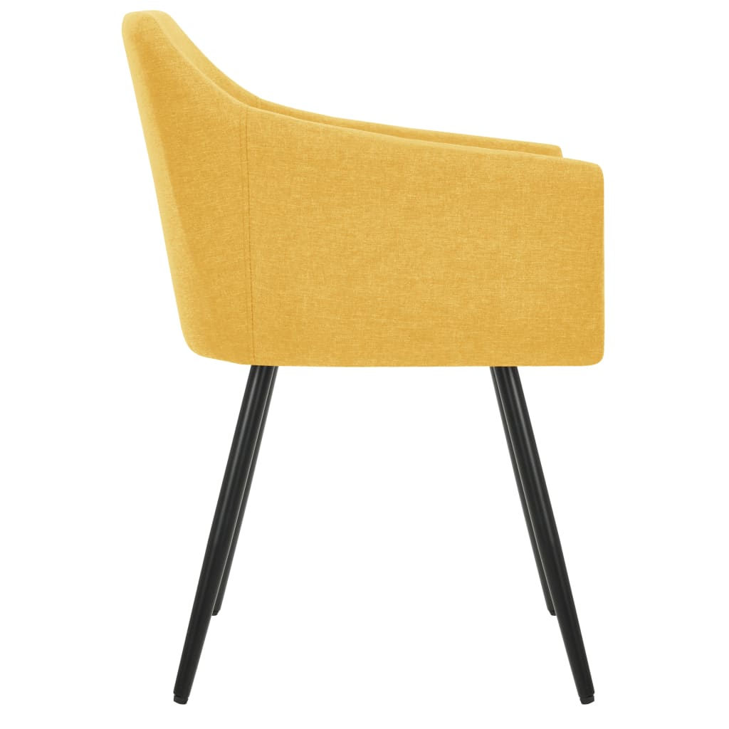 vidaXL Dining Chairs 2 pcs Yellow Fabric