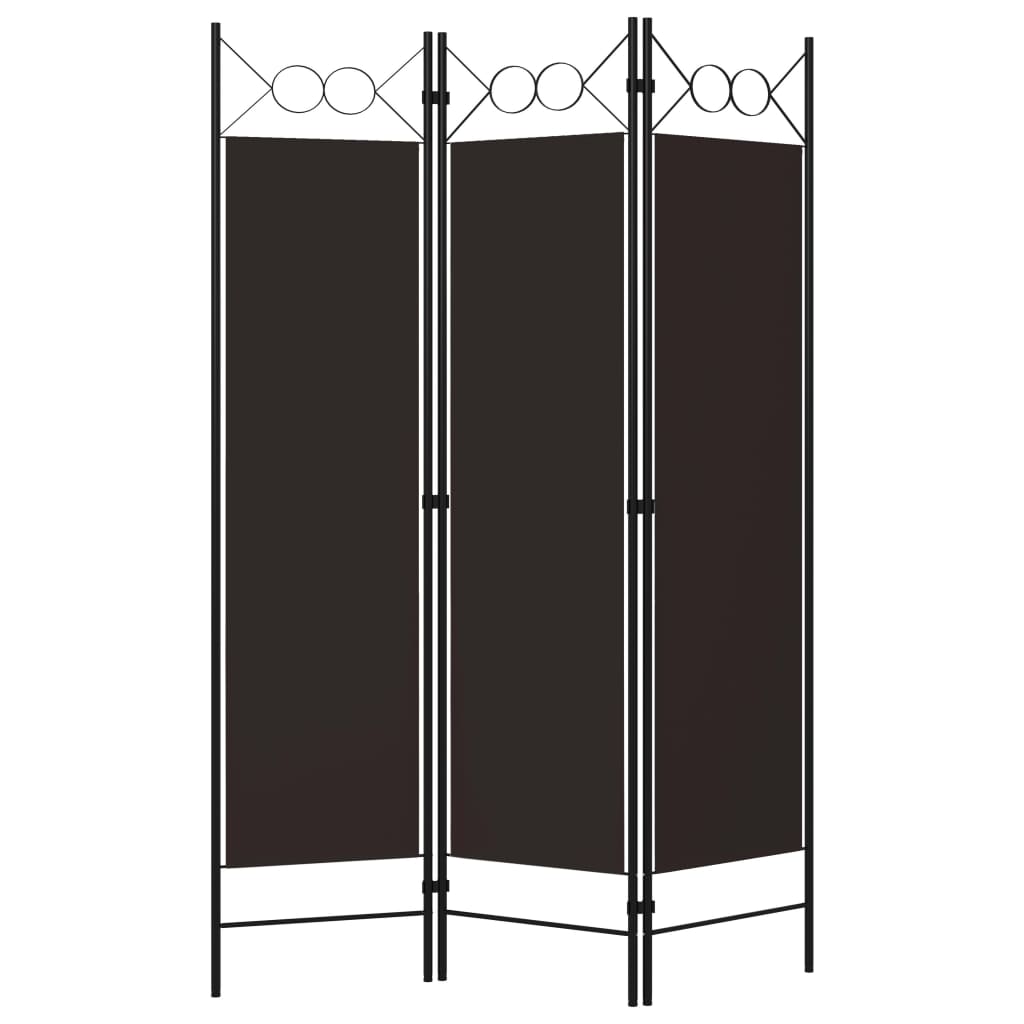 vidaXL 3-Panel Room Divider Brown 120x180 cm