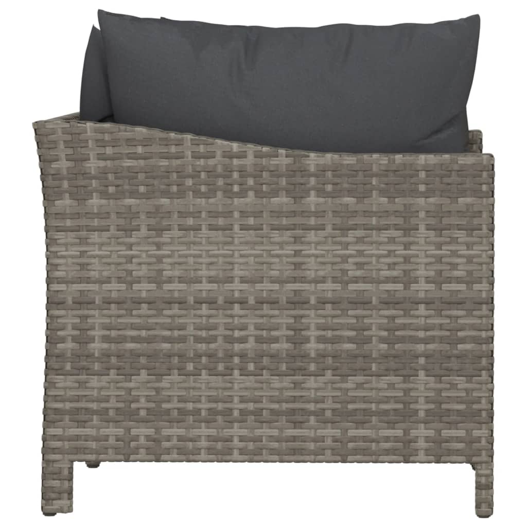 vidaXL 2 Piece Garden Lounge Set with Cushions Grey Poly Rattan