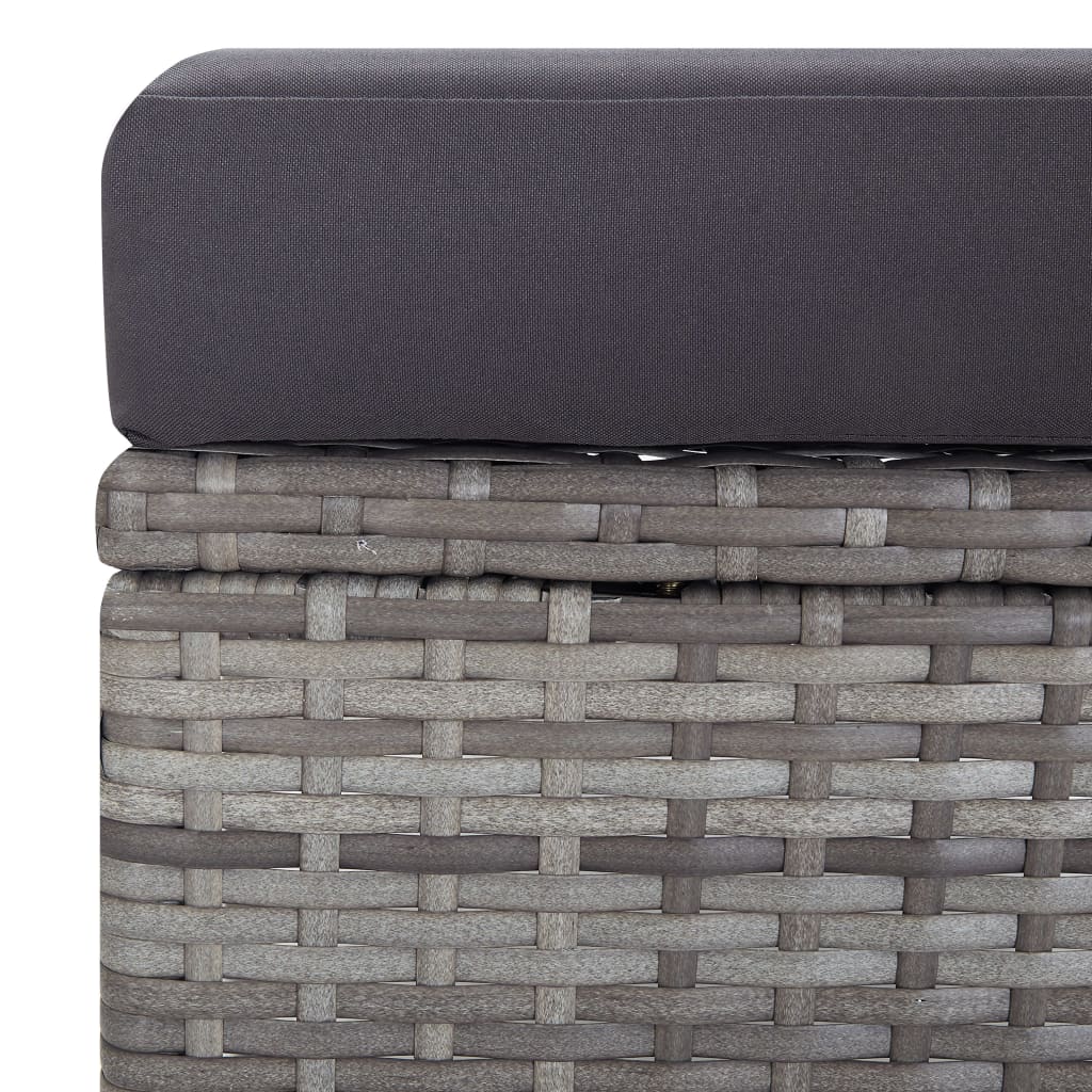 vidaXL 2 Piece Garden Lounge Set with Cushions Poly Rattan Grey