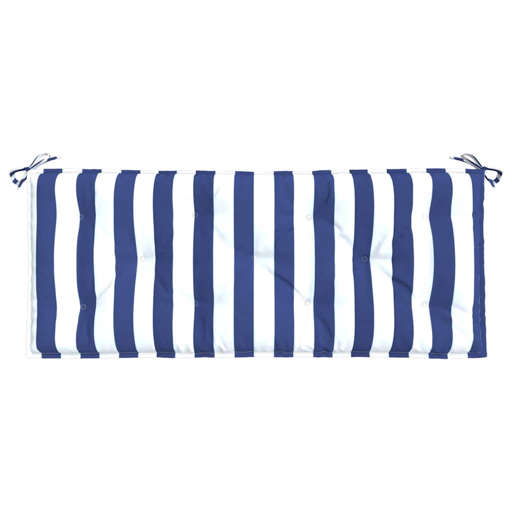 vidaXL Garden Bench Cushions 2pcs Blue&White Stripe 120x50x7cm Fabric