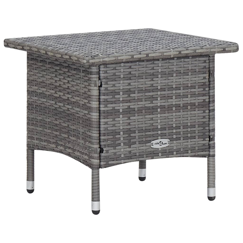 vidaXL 2 Piece Garden Lounge Set with Cushions Poly Rattan Grey