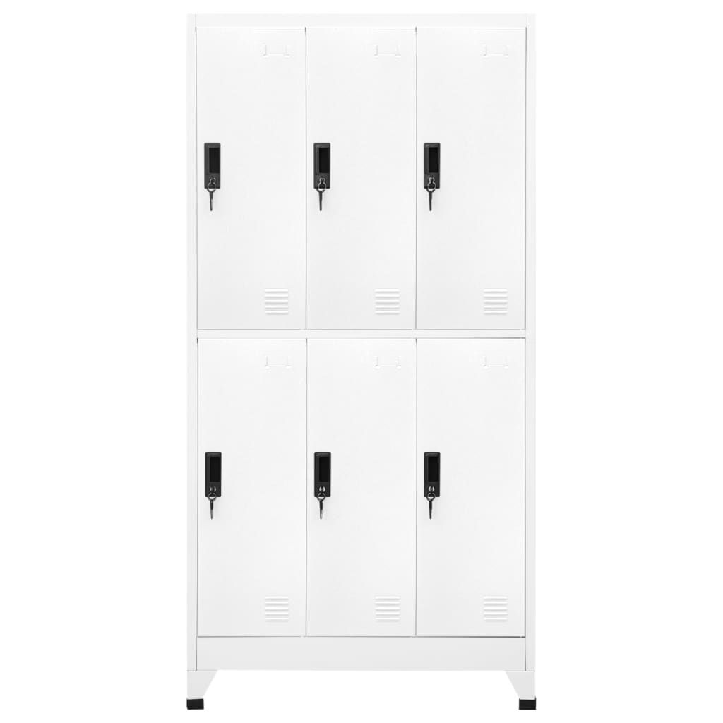 vidaXL Locker Cabinet White 90x45x180 cm Steel