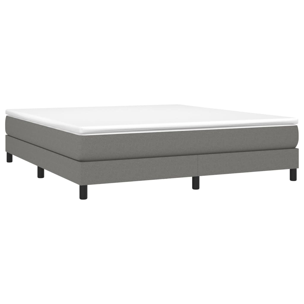 vidaXL Box Spring Bed Frame Dark Grey 183x213cm California King Fabric