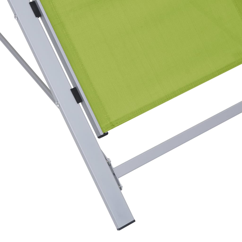 vidaXL Sunlounger Textilene and Aluminium Green