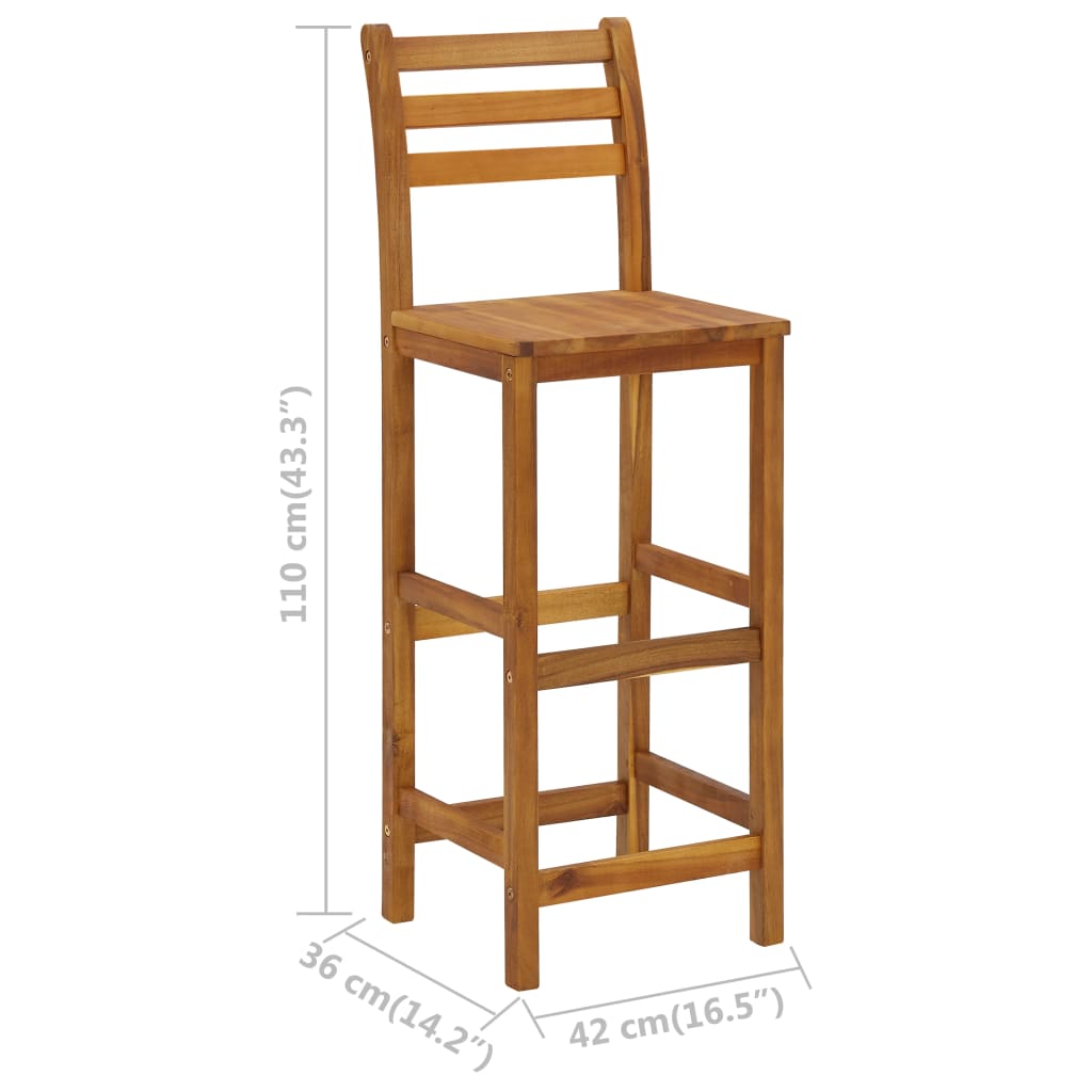 vidaXL Bar Stools 4 pcs Solid Acacia Wood