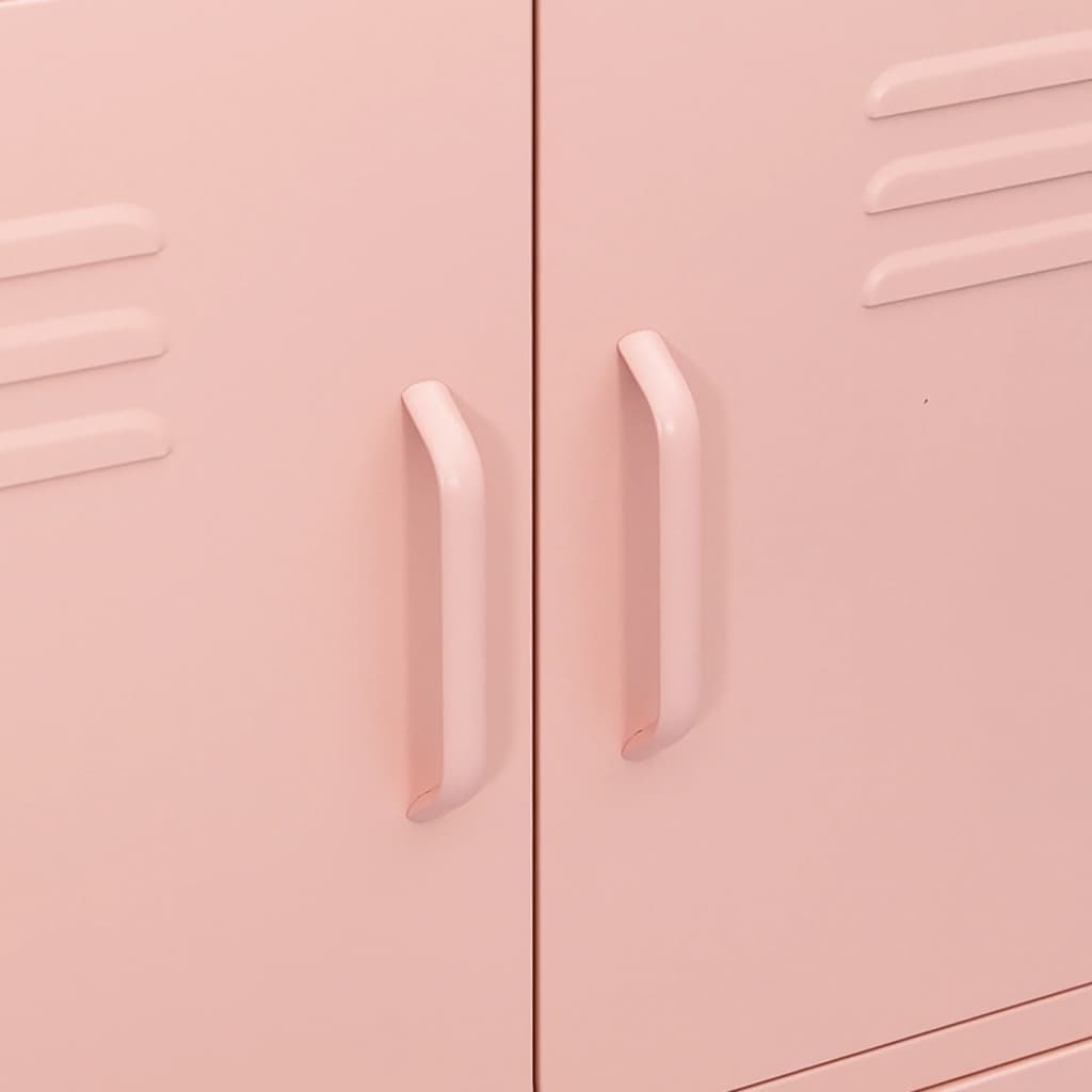 vidaXL Storage Cabinet Pink 80x35x101.5 cm Steel