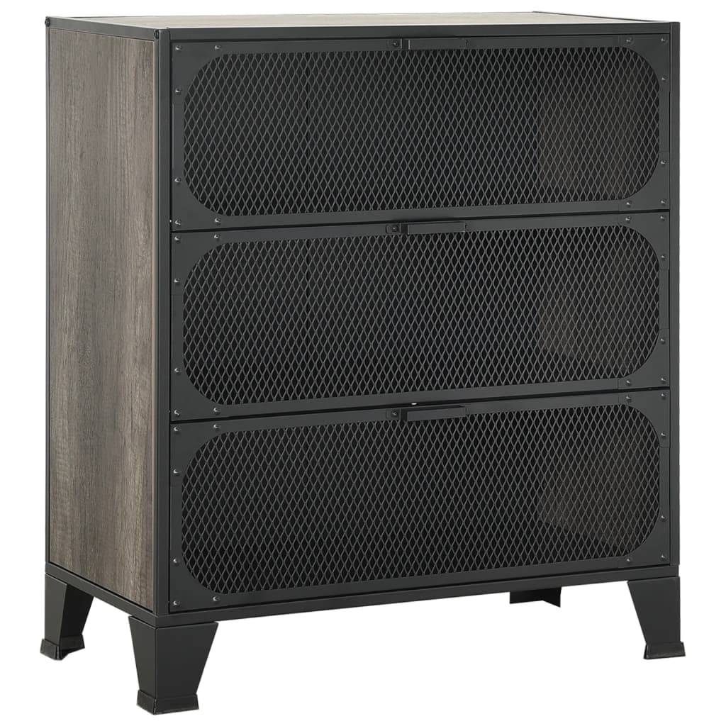 vidaXL Storage Cabinets 2 pcs Grey 72x36x82 cm Metal and MDF