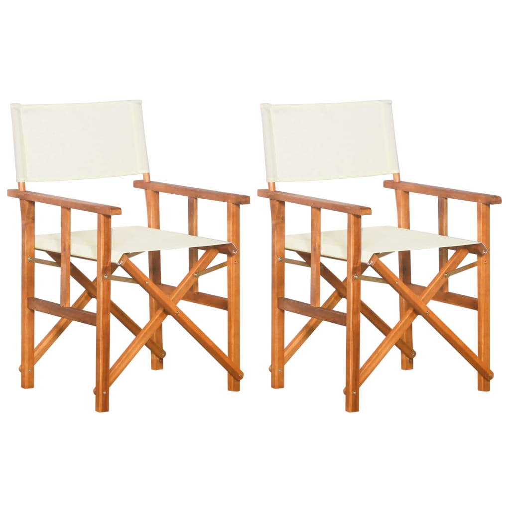 vidaXL Director's Chairs 2 pcs Solid Acacia Wood