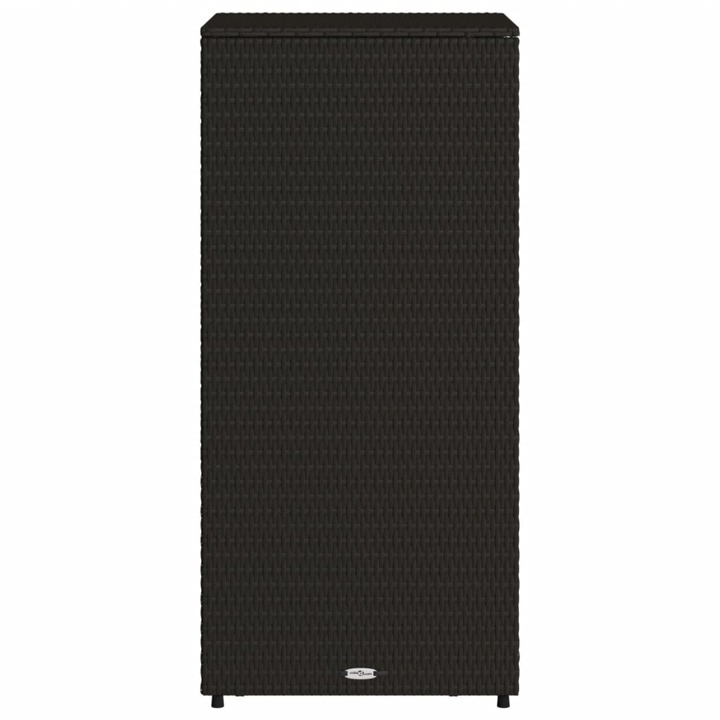 vidaXL Garden Storage Cabinet Black 50x55x115 cm Poly Rattan