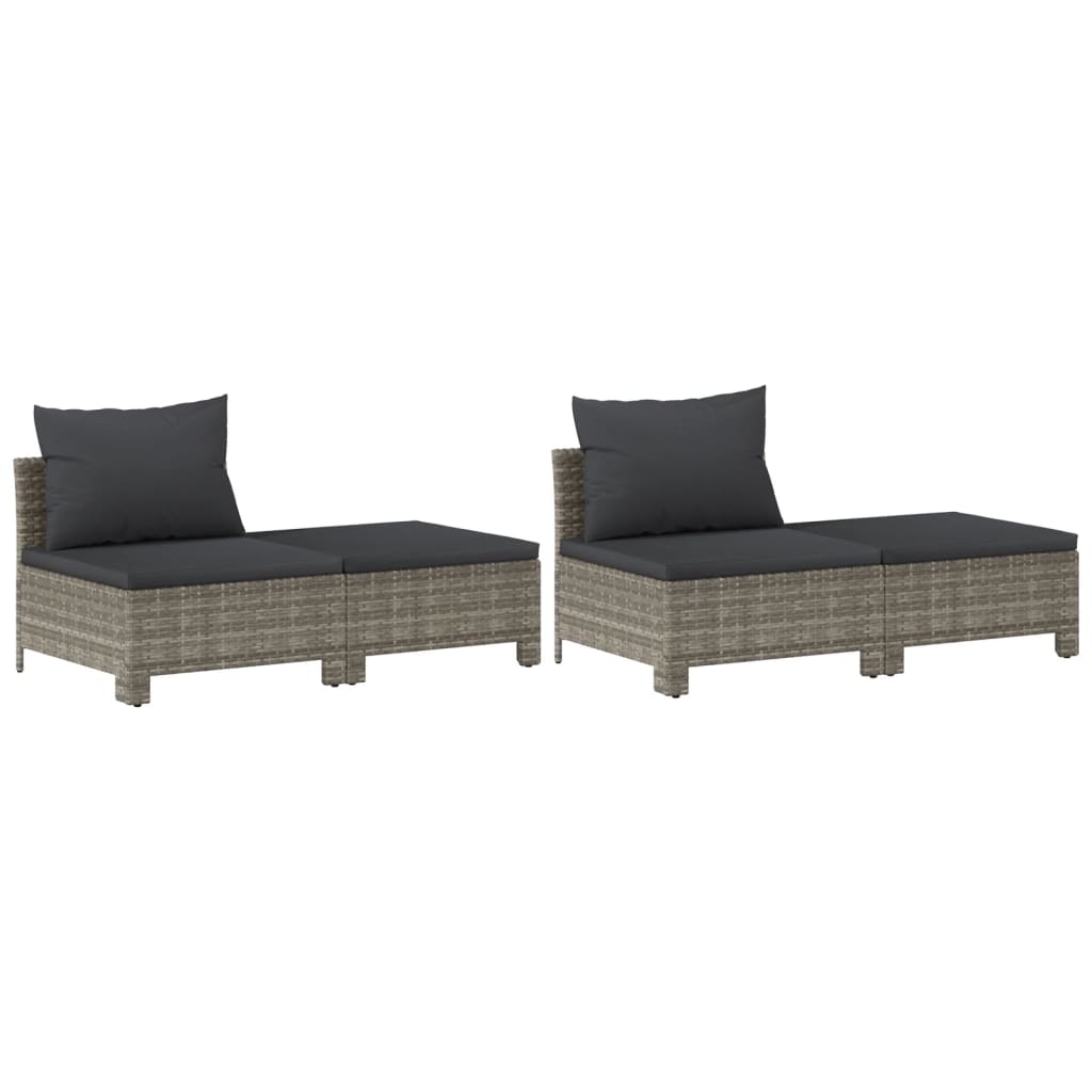 vidaXL 8 Piece Garden Lounge Set with Cushions Grey Poly Rattan