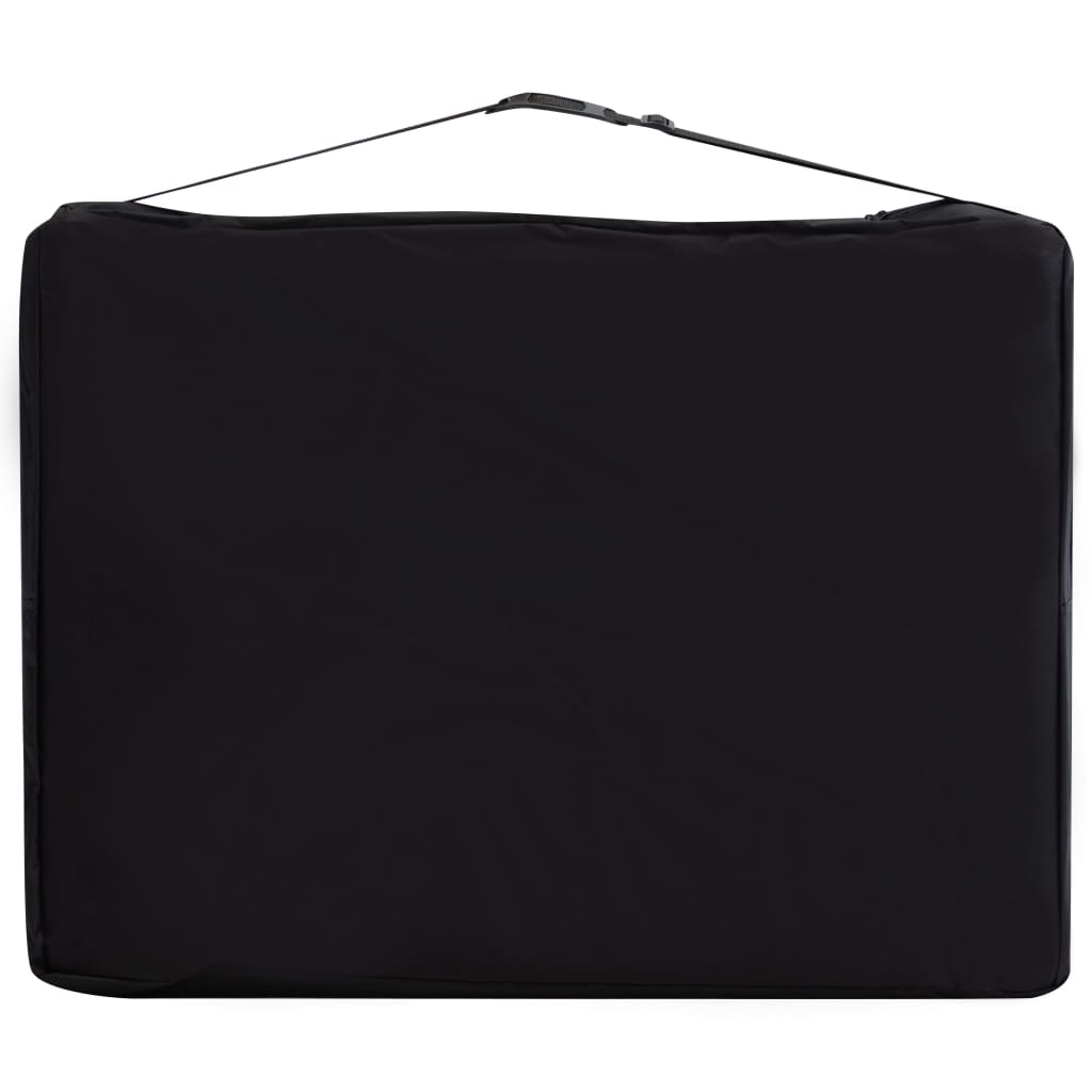 vidaXL 4-Zone Foldable Massage Table Aluminium Black and White