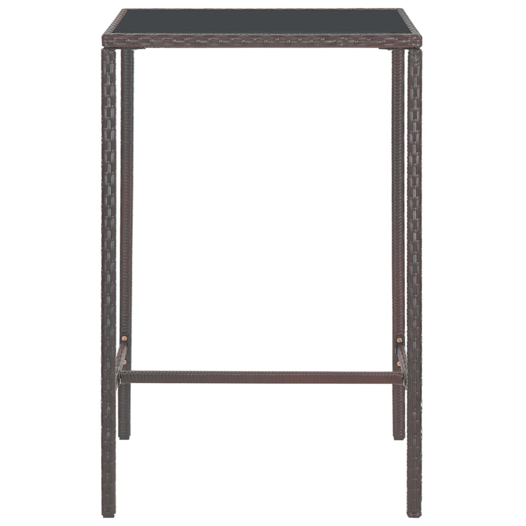 vidaXL 5 Piece Garden Bar Set with Cushions Poly Rattan Brown