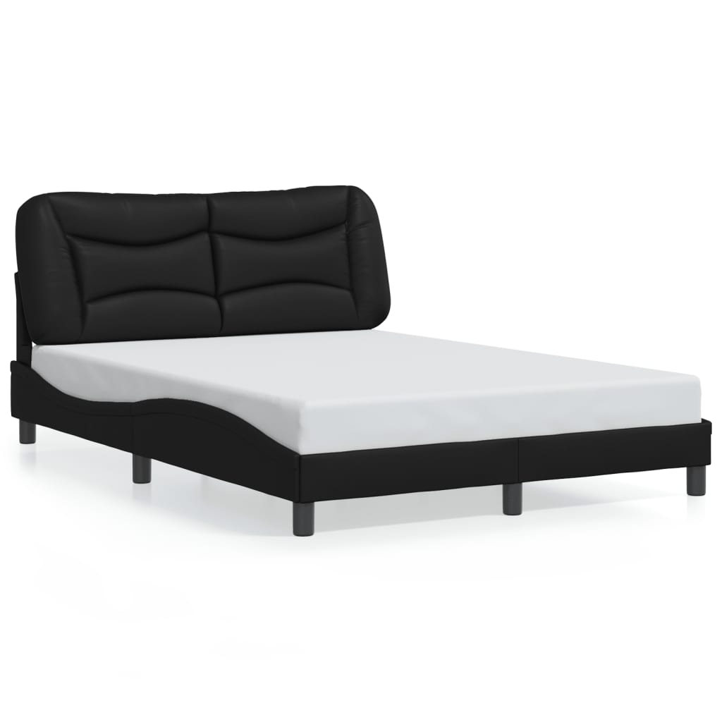 vidaXL Bed Frame without Mattress Black 137x187 cm Double Faux Leather