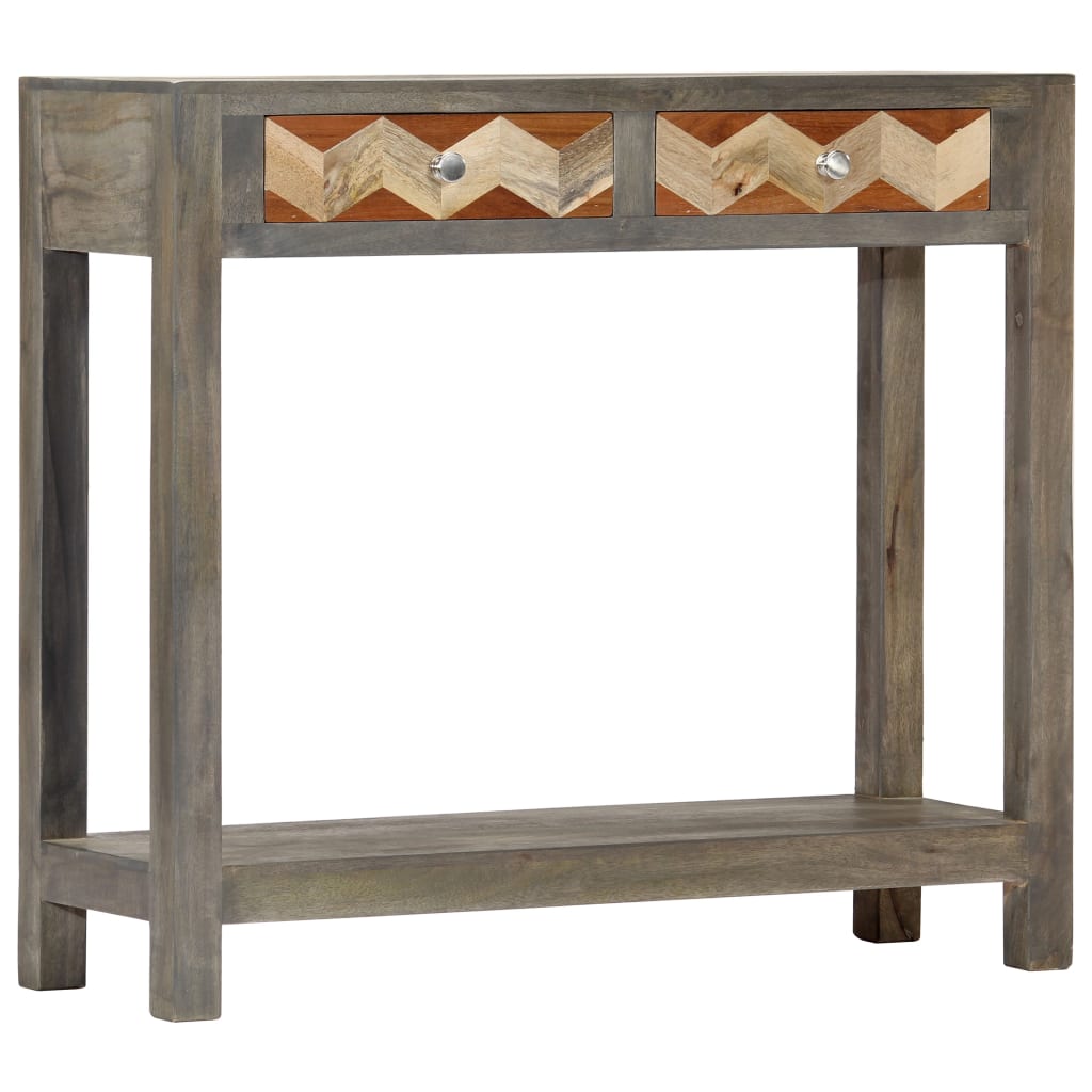 vidaXL Console Table Grey 86x30x76 cm Solid Mango Wood