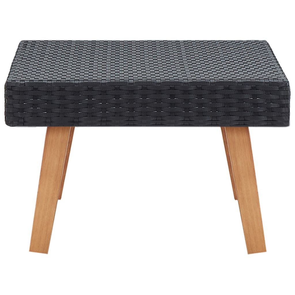 vidaXL Garden Coffee Table Poly Rattan Black