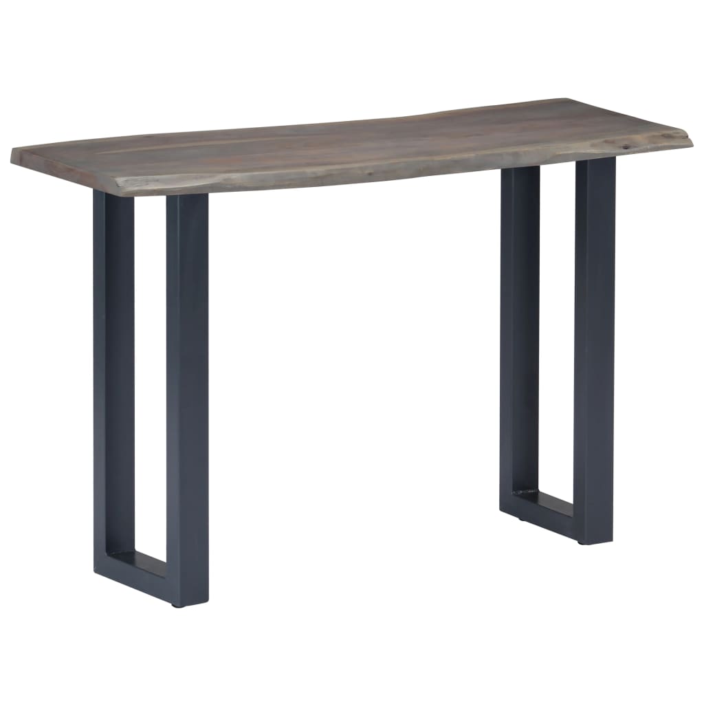 vidaXL Console Table Grey 115x35x76 cm Solid Aacia Wood and Iron