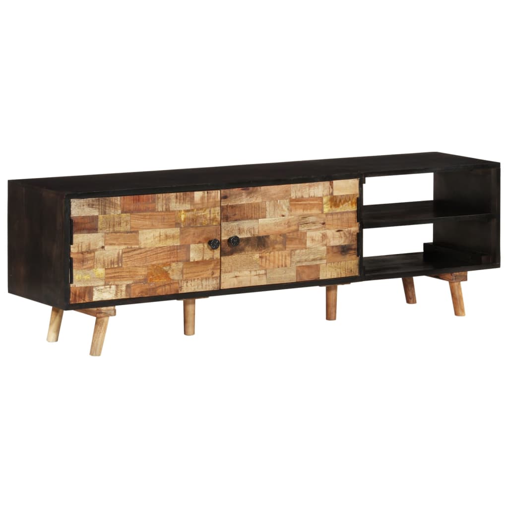 vidaXL TV Cabinet 140x30x45 cm Rough Mango Wood and Solid Acacia Wood