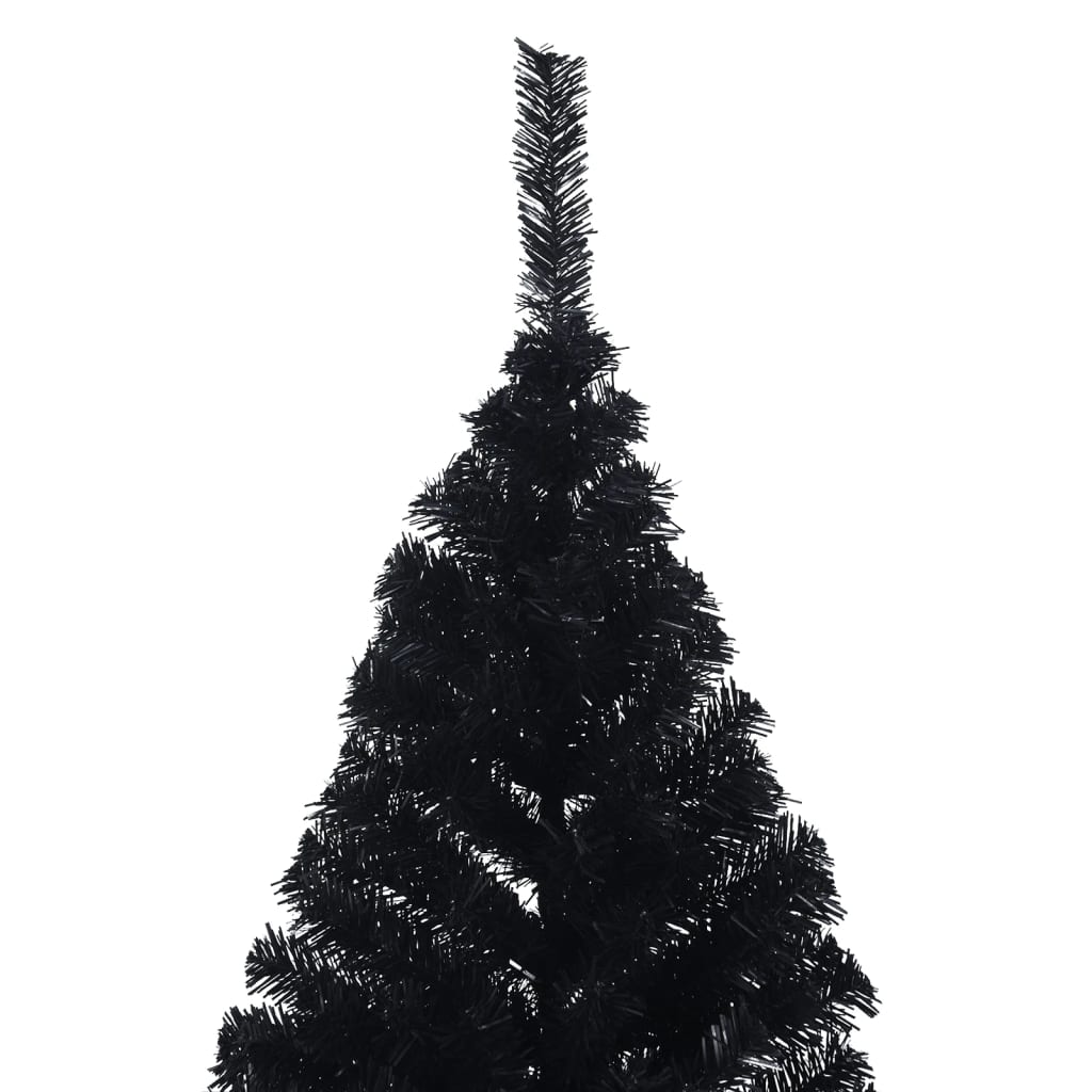 vidaXL Artificial Half Christmas Tree with Stand Black 180 cm PVC