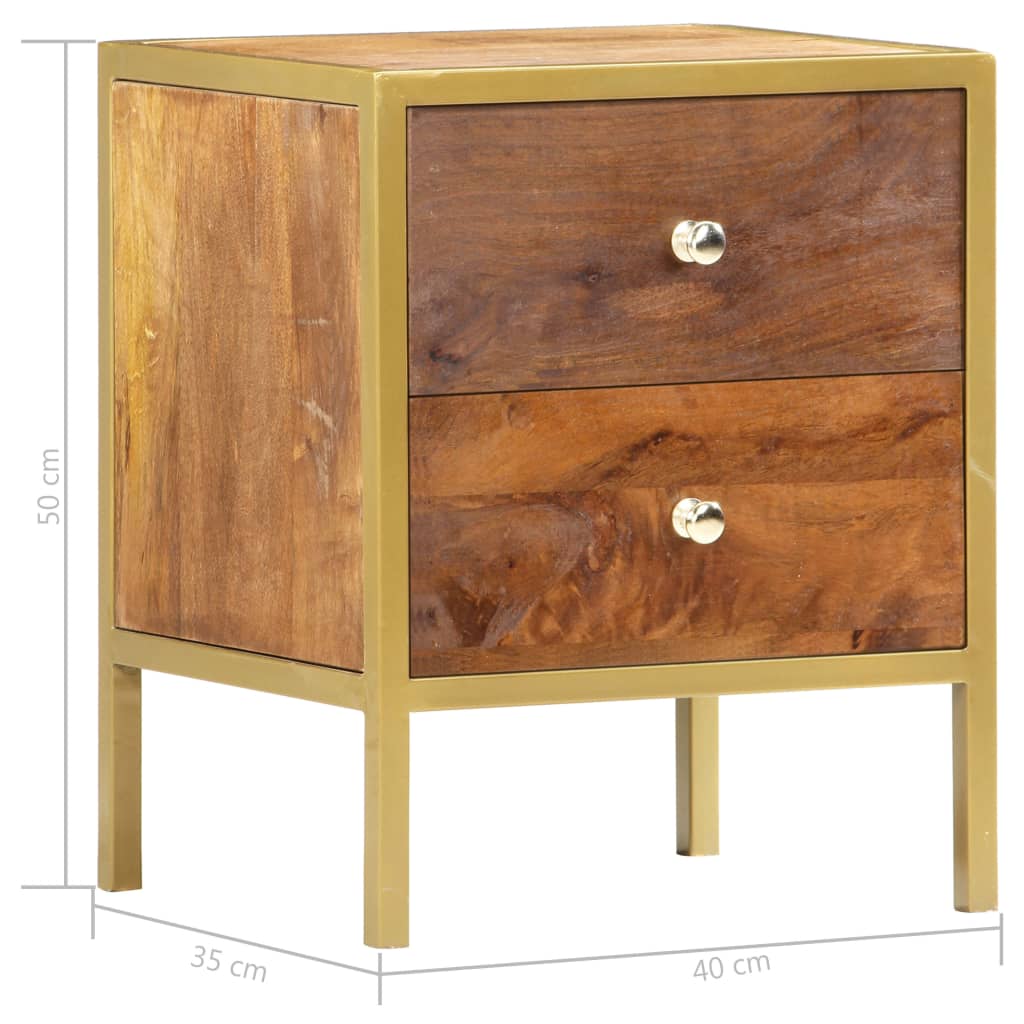 vidaXL Bedside Cabinet 40x35x50 cm Solid Mango Wood