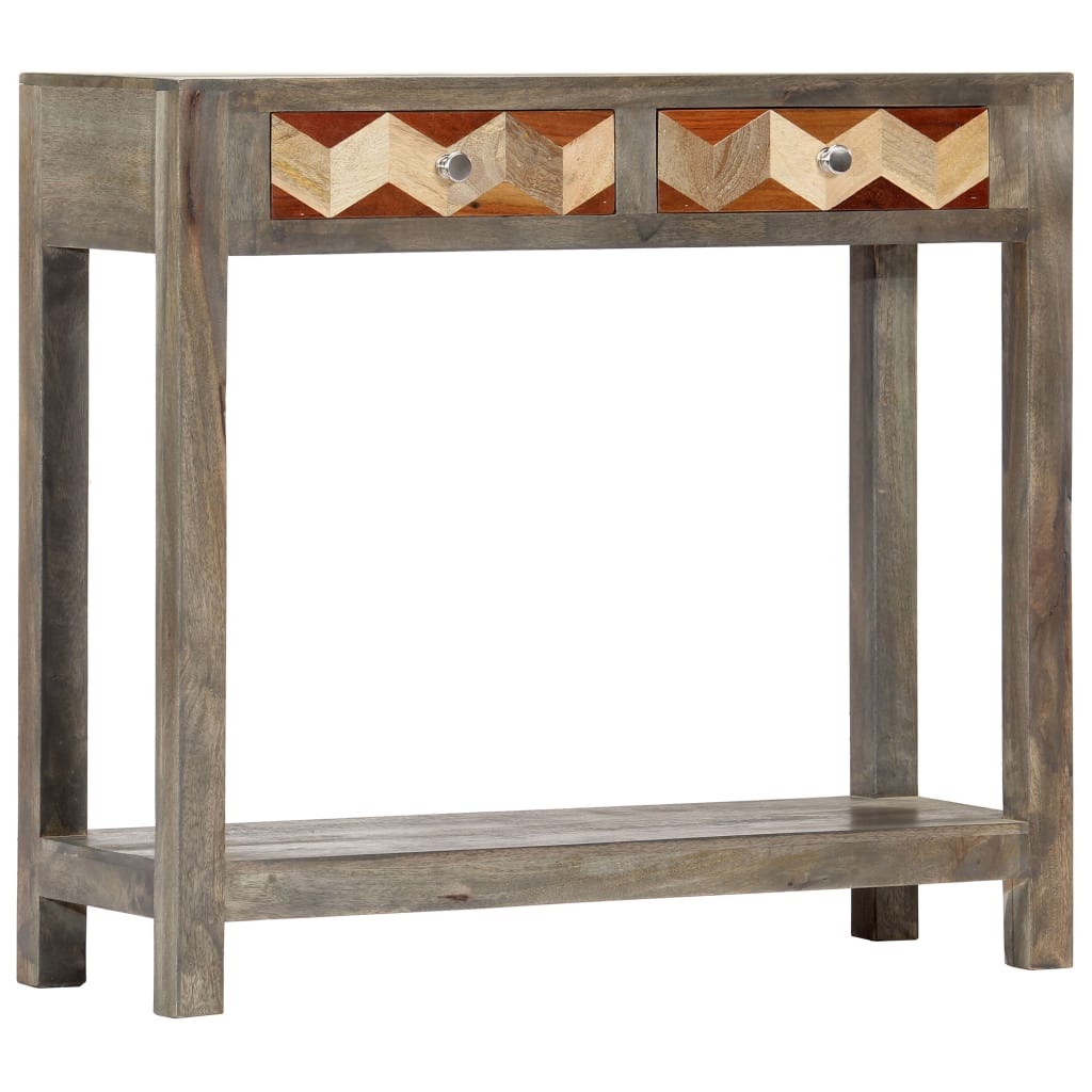 vidaXL Console Table Grey 86x30x76 cm Solid Mango Wood