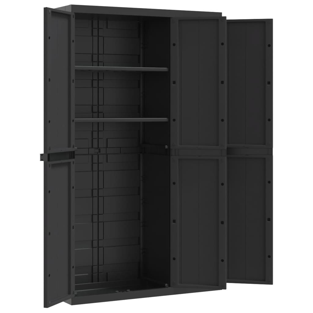 vidaXL Outdoor Storage Cabinet Black 97x37x165 cm PP