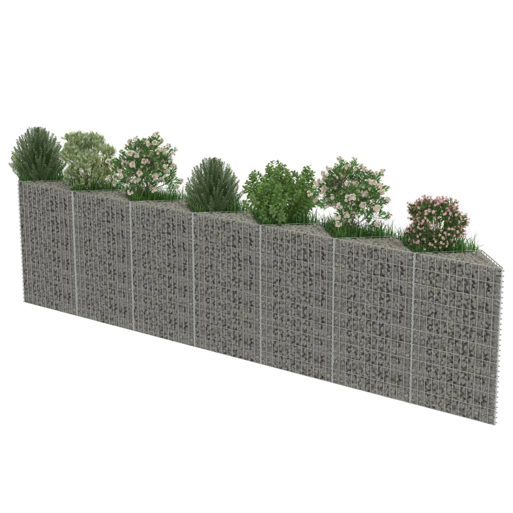 vidaXL Gabion Wall Galvanised Steel 450x30x100 cm