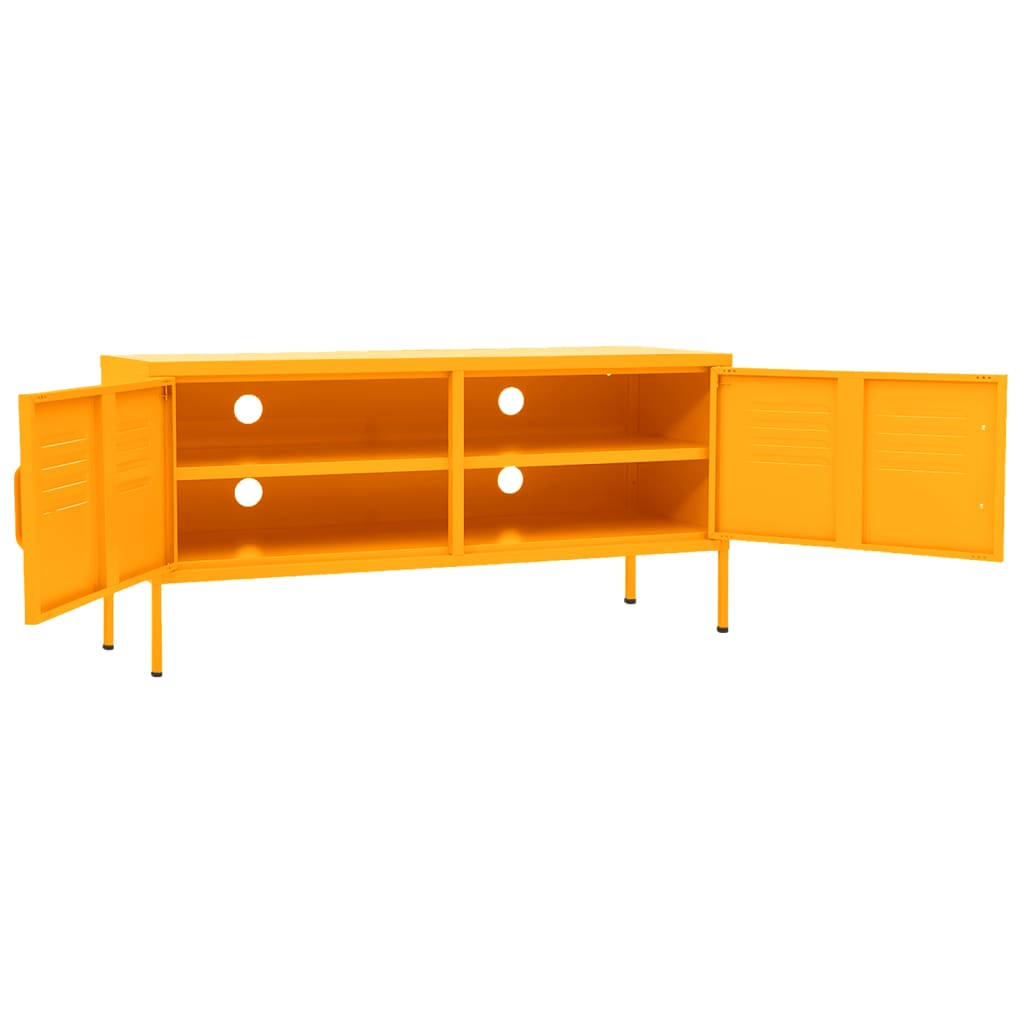 vidaXL TV Cabinet Mustard Yellow 105x35x50 cm Steel