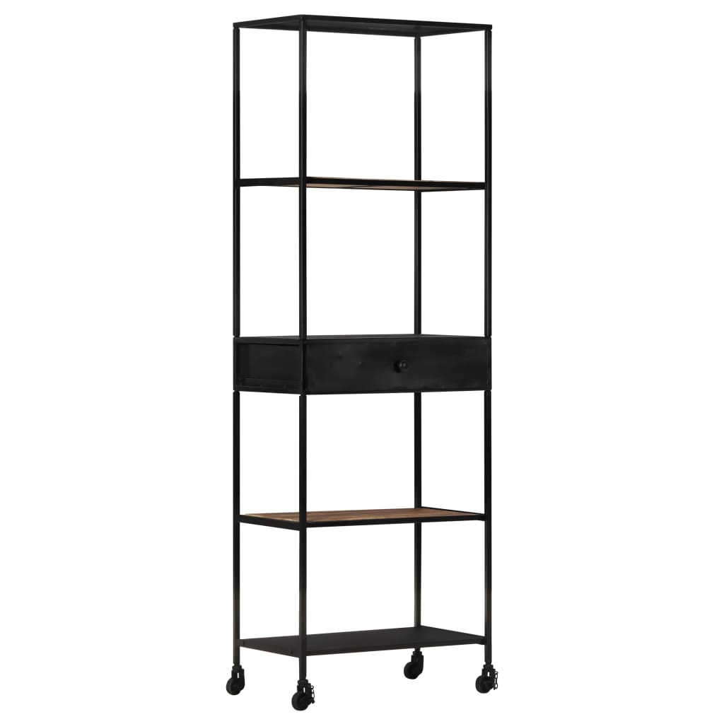 vidaXL Book Cabinet 60x35x180 cm Rough Mango Wood & Iron