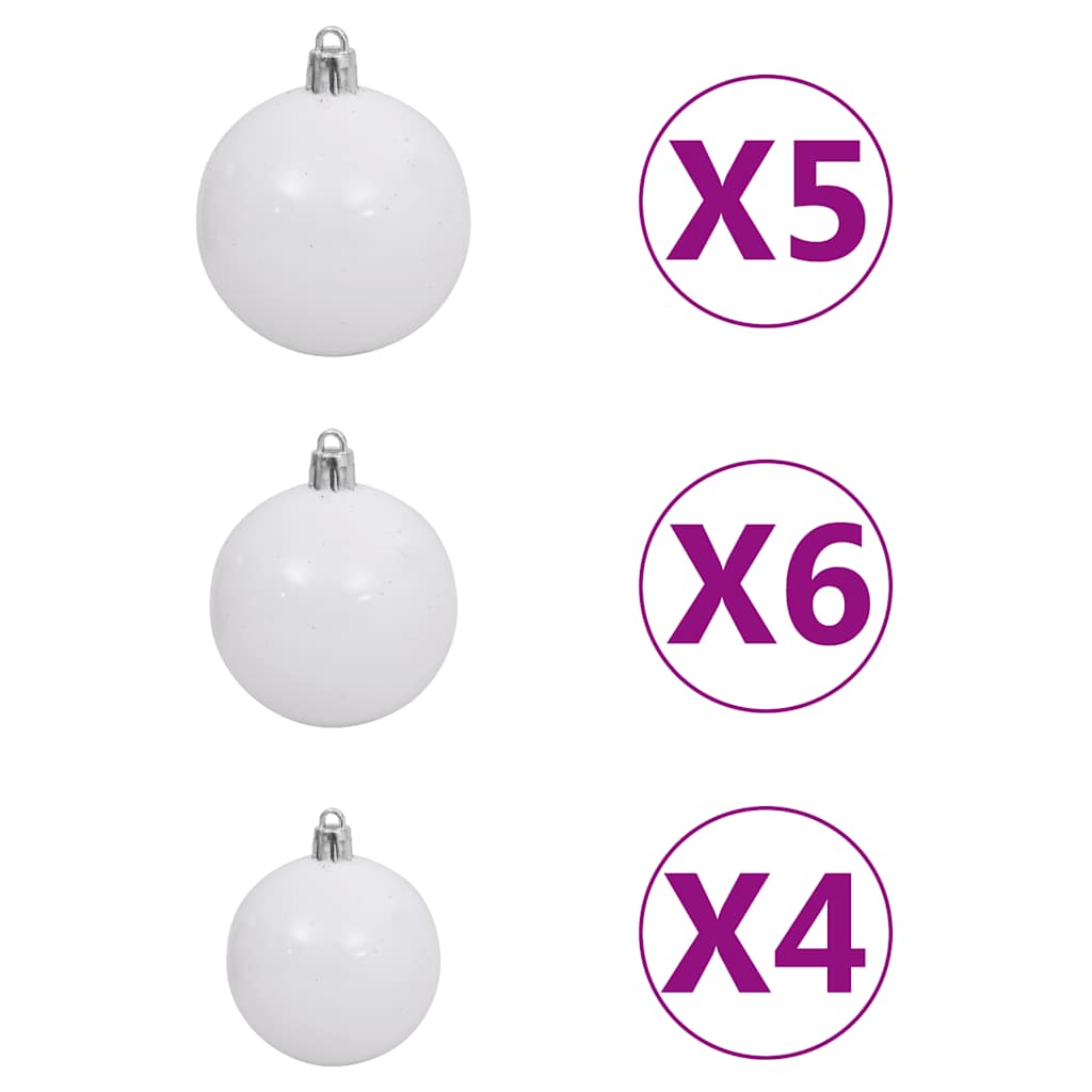 vidaXL Artificial Half Pre-lit Christmas Tree with Ball Set Green 150 cm