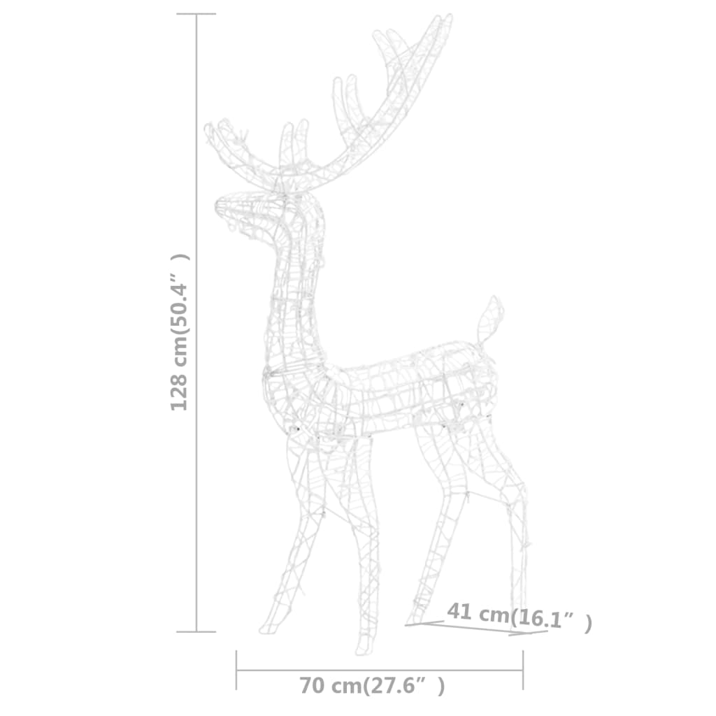 vidaXL Acrylic Reindeer Family Christmas Decoration 300 LED Colourful