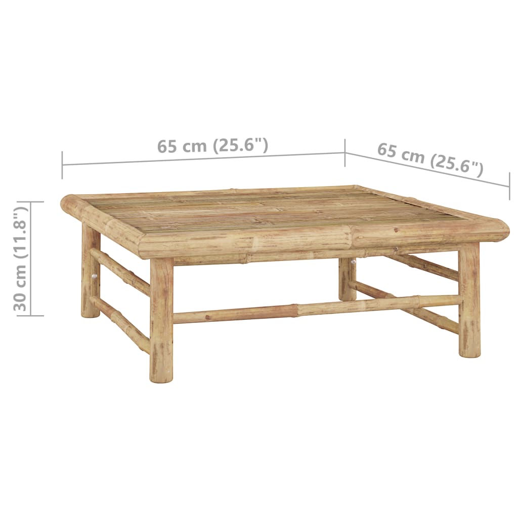 vidaXL Garden Table 65x65x30 cm Bamboo