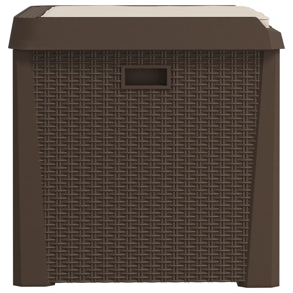 vidaXL Garden Storage Box with Seat Cushion Brown 125 L PP