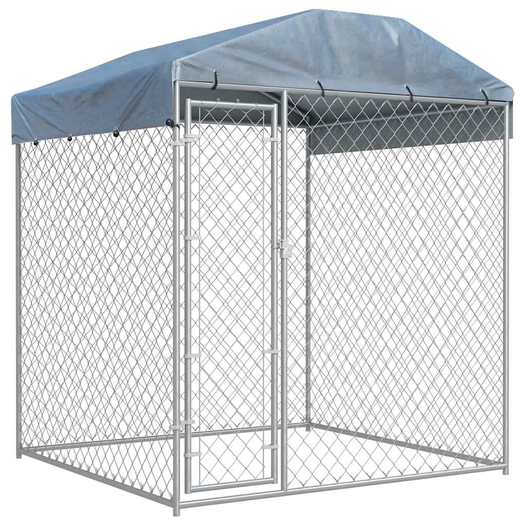 vidaXL Outdoor Dog Kennel with Canopy Top 193x193x225 cm