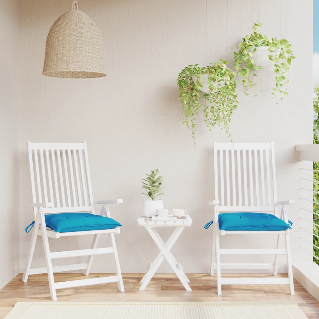 vidaXL Chair Cushions 2 pcs Light Blue 40x40x7 cm Oxford Fabric