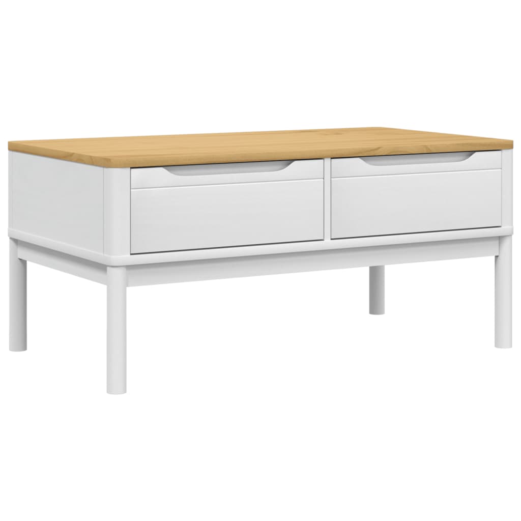 vidaXL Coffee Table FLORO White 99x55.5x45 cm Solid Pine Wood