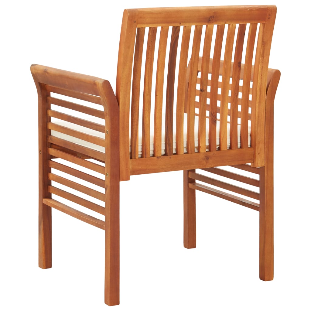 vidaXL Garden Dining Chairs with Cushions 3 pcs Solid Acacia Wood