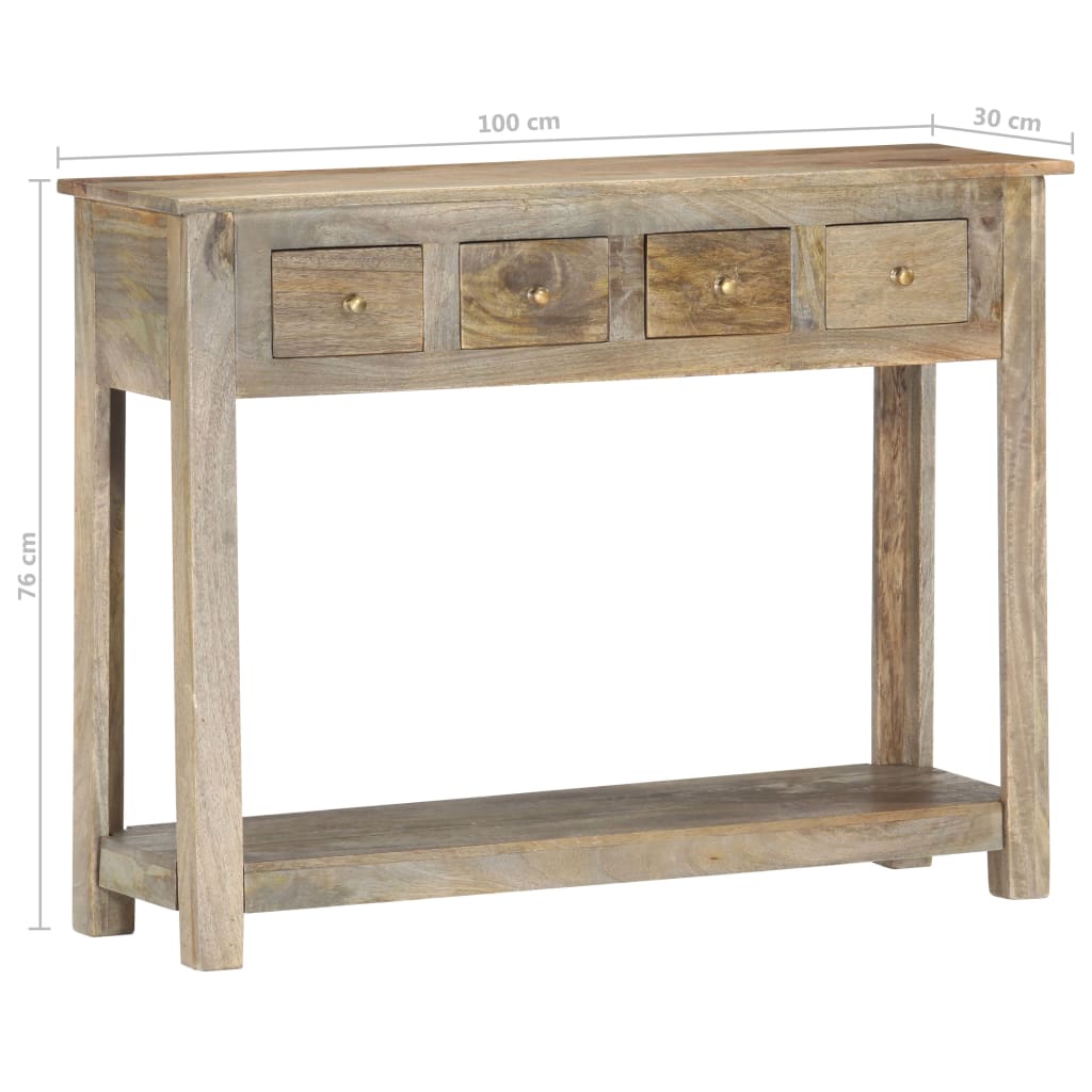 vidaXL Console Table 100x30x76 cm Solid Mango Wood