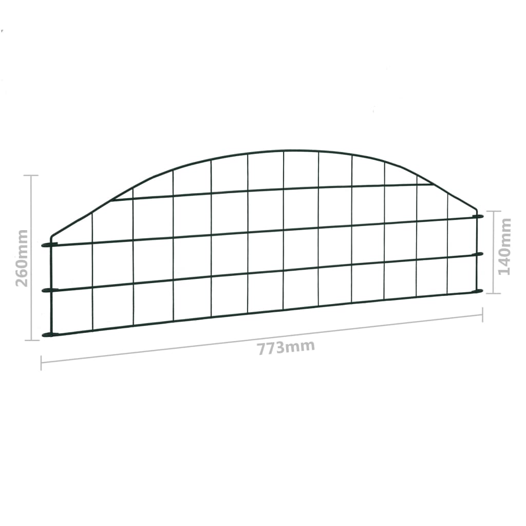 vidaXL Arched Garden Fence Set 77.3x26 cm Green