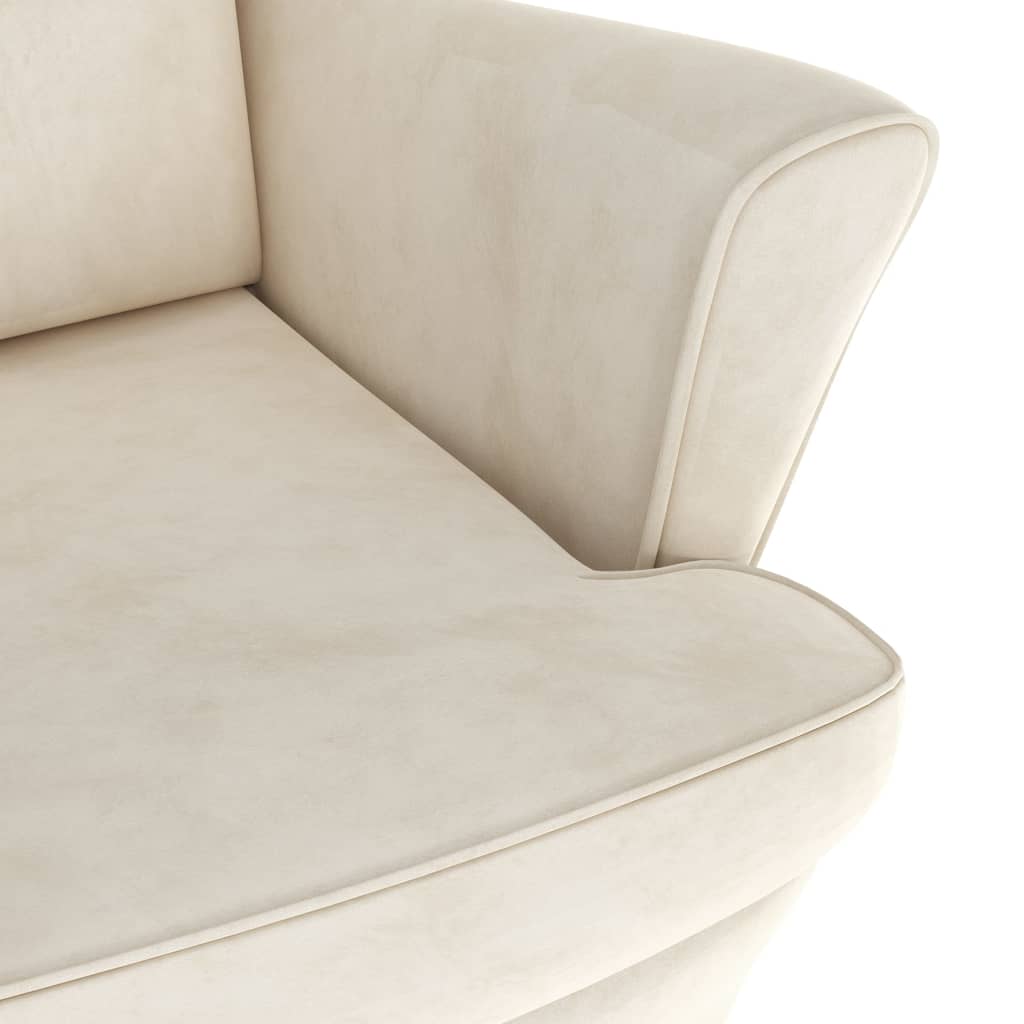 vidaXL Armchair Cream White Velvet