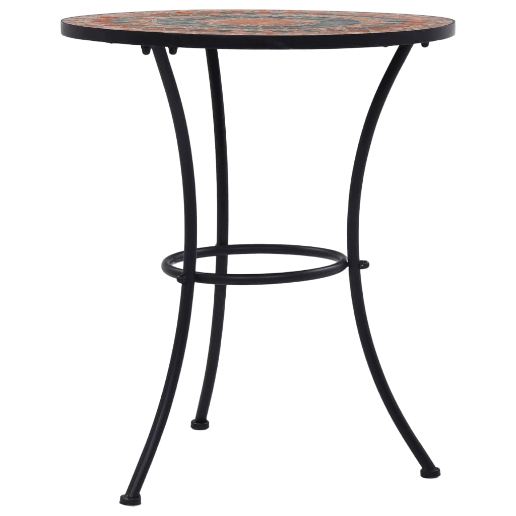 vidaXL Mosaic Bistro Table Orange/Grey 60cm Ceramic