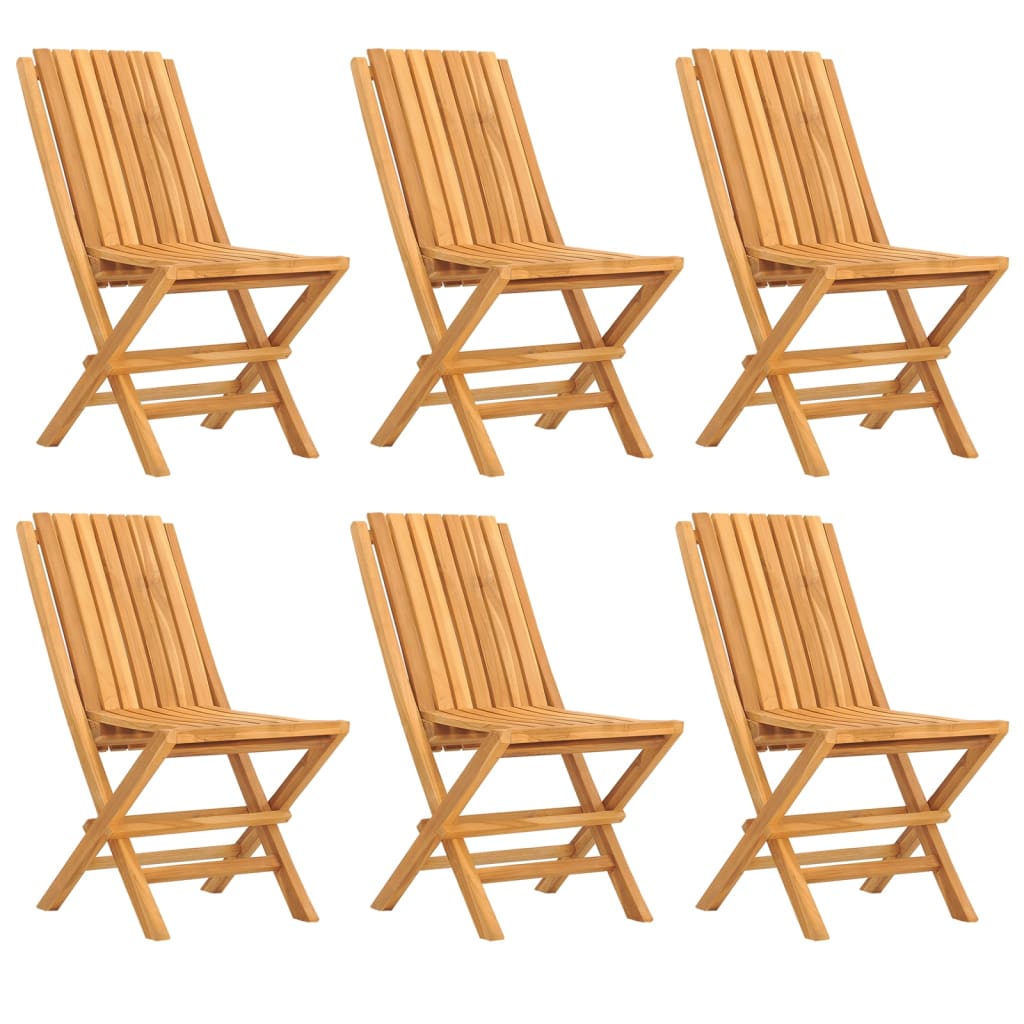 vidaXL Folding Garden Chairs 6 pcs 47x47x89 cm Solid Wood Teak vidaXL.ca
