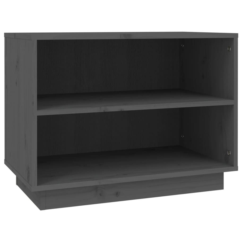 vidaXL Shoe Cabinet Grey 60x34x45 cm Solid Wood Pine
