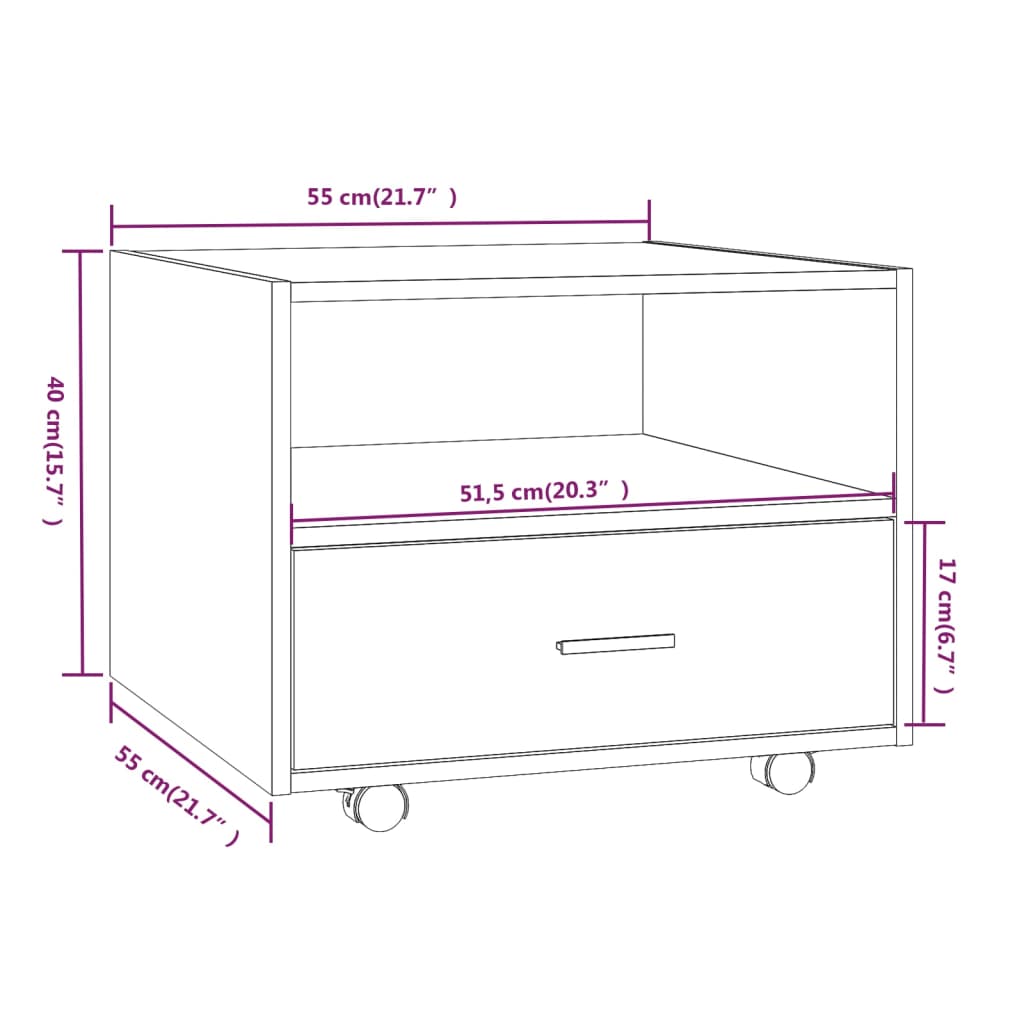 vidaXL Coffee Table High Gloss White 55x55x40 cm Engineered Wood