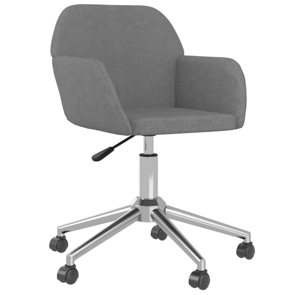 vidaXL Swivel Dining Chairs 2 pcs Light Grey Fabric