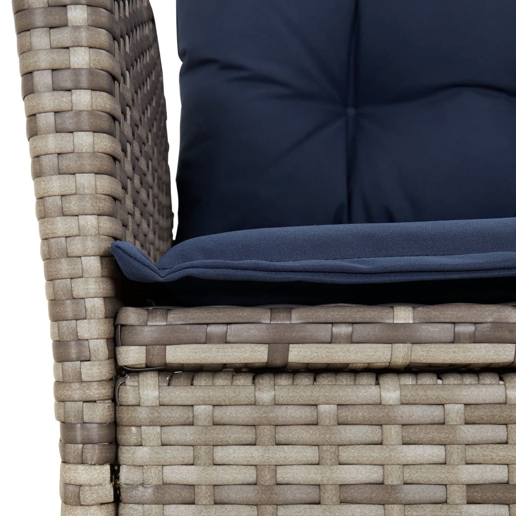 vidaXL 9 Piece Garden Dining Set with Cushions Grey Poly Rattan