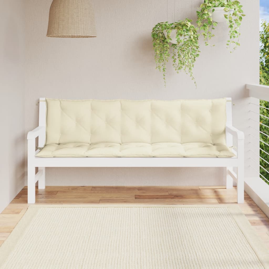 vidaXL Garden Bench Cushion Cream White 180x(50+50)x7cm Oxford Fabric